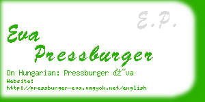 eva pressburger business card